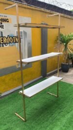 Barely Used 3 Step Stainless Steel Boutique Rack - Image 5
