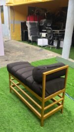 Barely Used Armless Chair With Golden Stand And Pillow - Image 4