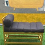 Barely Used Armless Chair With Golden Stand And Pillow