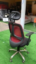 Barely Used Red & Black Swivel Office Chair - Image 2