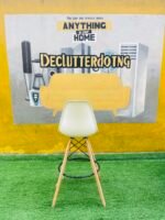 White And Brown Wooden Bar Stool - Image 3