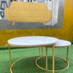 White And Gold 2 in one Marble Center Table