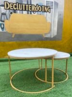 White And Gold 2 in one Marble Center Table