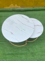 White And Gold 2 in one Marble Center Table - Image 5