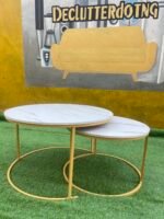 White And Gold 2 in one Marble Center Table - Image 4