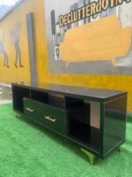 Barely Used Glossy Wooden Tv Console With Double Drawer - Image 7