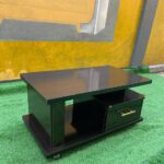 Glossy Brown Center Table With Drawer