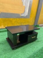 Glossy Brown Center Table With Drawer