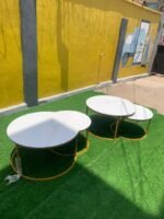 Brand New 2in1 Real Marble Top Minimalist Center Table With Iron Stand - Image 6