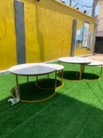 Brand New 2in1 Real Marble Top Minimalist Center Table With Iron Stand - Image 4