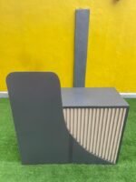 Neatly Used Dark Grey & Cream Reception Desk with Two Drawers - Image 5