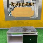 Slightly Scratched Black & White Wooden Center Table With Drawer