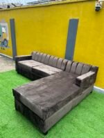 Brand New Brown Tufted 5 Seater L- Shape Sofa - Image 8