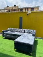 Brand New Grey Tufted 5 Seater Right L- Shape Sofa - Image 5