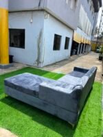 Brand New Grey Tufted 5 Seater Right L- Shape Sofa - Image 7