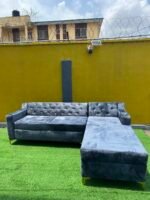 Brand New Grey Tufted 5 Seater Right L- Shape Sofa - Image 8