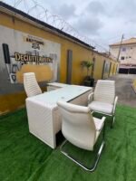 Neatly Used Top Quality Imported Tempered Glass Top Office Table With Ceo Chair And Two Visitors Chairs - Image 8