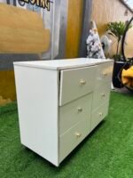 Neatly Used Top Quality White Glossy Wood Chest Drawer With Six Drawer Compartment - Image 4