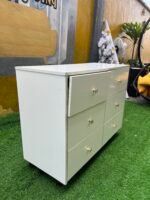 Neatly Used Top Quality White Glossy Wood Chest Drawer With Six Drawer Compartment - Image 5
