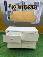 Neatly Used Top Quality White Glossy Wood Chest Drawer With Six Drawer Compartment - Image 3