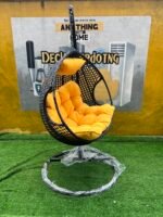 Relatively New Yellow & Black Swing Chair With Headrest - Image 4