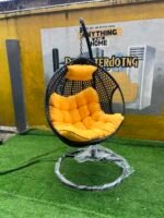 Relatively New Yellow & Black Swing Chair With Headrest
