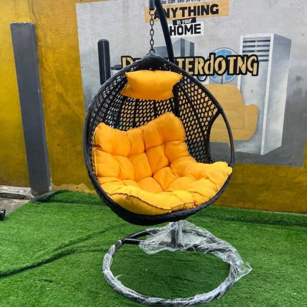 Relatively New Yellow & Black Swing Chair With Headrest