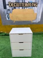 Barely Used Top Quality White Glossy HDF Wood Chest Drawer With Gold Taping - Image 6