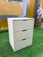 Barely Used Top Quality White Glossy HDF Wood Chest Drawer With Gold Taping - Image 5
