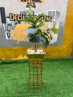Barely Used Top Quality Gold Plated Artificial Flower Vase - Image 8