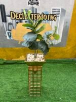 Barely Used Top Quality Gold Plated Artificial Flower Vase - Image 2