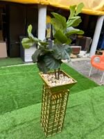 Barely Used Top Quality Gold Plated Artificial Flower Vase - Image 3