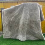 Barely Used 120 By 100 Fluffy Grey Fur Rug( Very big )