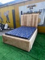 Relatively New 4.5by6 Upholstery Bedframe With Full Orthopedic Mattress - Image 5