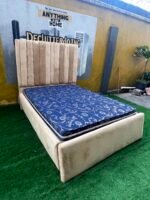 Relatively New 4.5by6 Upholstery Bedframe With Full Orthopedic Mattress - Image 2