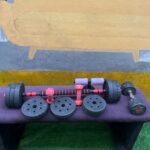 Barely Used 30kg Plastic Adjustable Dumbbell With 10kg and 2 1.5kg And Sit Up