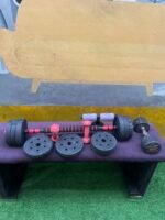 Barely Used 30kg Plastic Adjustable Dumbbell With 10kg and 2 1.5kg And Sit Up
