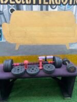 Barely Used 30kg Plastic Adjustable Dumbbell With 10kg and 2 1.5kg And Sit Up - Image 11