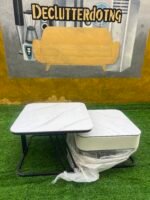Brand New 2in1 Real Marble Center Table With Leather Finishing - Image 2