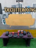 Barely Used 30kg Plastic Adjustable Dumbbell With 10kg and 2 1.5kg And Sit Up - Image 6