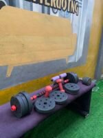 Barely Used 30kg Plastic Adjustable Dumbbell With 10kg and 2 1.5kg And Sit Up - Image 4