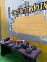 Barely Used 30kg Plastic Adjustable Dumbbell With 10kg and 2 1.5kg And Sit Up - Image 2