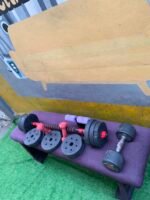 Barely Used 30kg Plastic Adjustable Dumbbell With 10kg and 2 1.5kg And Sit Up - Image 3